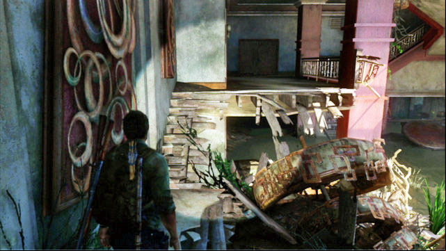 When you manage to climb the ladder to reach the next floor of the lobby, turn right and slip past the hole carefully - The Last of Us: Pittsburgh, Training manuals, tools - Training manuals and tools - The Last of Us Guide