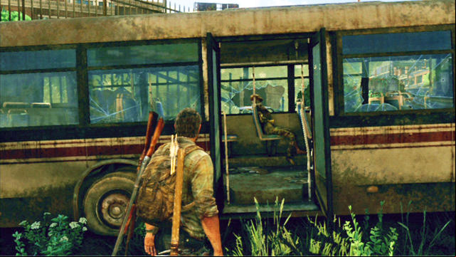 After you jump out of the bandits place, you will e going by a bus - The Last of Us: Pittsburgh, Comic Books - Comic Books - The Last of Us Guide