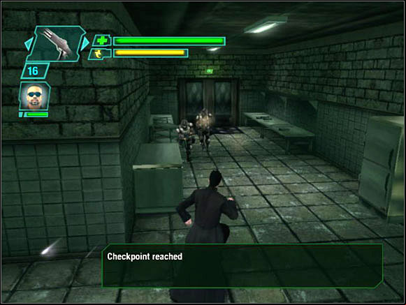 We run along a corridor - Captains Rescue - Walkthrough - The Matrix: Path of Neo - Game Guide and Walkthrough