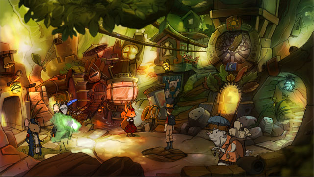 Use the magic coin with hole (earlier it was coin with hole) and you will notice a Odd figure behind him - Adventure in Mousewood - Walkthrough - The Night of the Rabbit - Game Guide and Walkthrough