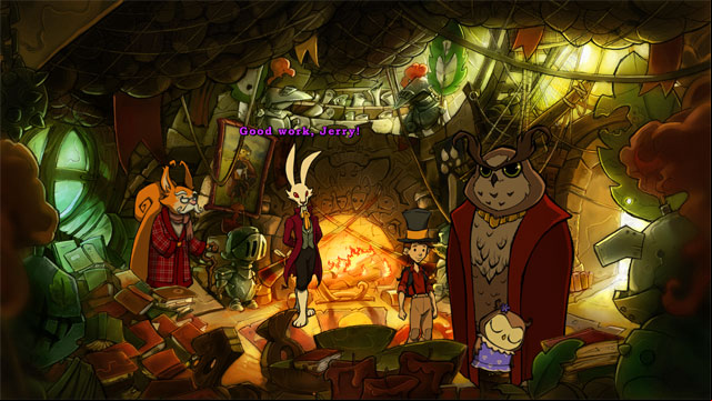 Go to the town hall and give Ursula to Conrad - Adventure in Mousewood - Walkthrough - The Night of the Rabbit - Game Guide and Walkthrough