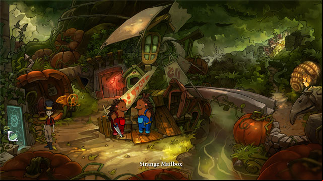 Go forward on the right to the edge of town - Adventure in Mousewood - Walkthrough - The Night of the Rabbit - Game Guide and Walkthrough