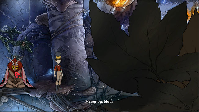 To go in here you have to change day into night and then use fox's cunning spell on mysterious moth - The four portals: fox's cunning and glimmer of hope spells - Walkthrough - The Night of the Rabbit - Game Guide and Walkthrough