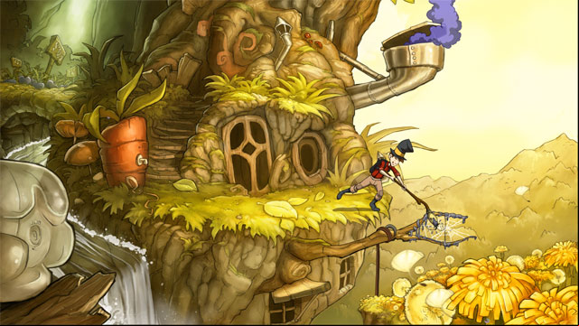 In your inventory use bundle of flax with syrup on stick and you will get long brush with syrup - The four portals: fox's cunning and glimmer of hope spells - Walkthrough - The Night of the Rabbit - Game Guide and Walkthrough