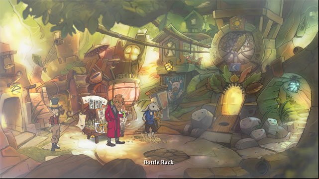 Go to town center - Lizards, bottles and fifth portal - Walkthrough - The Night of the Rabbit - Game Guide and Walkthrough