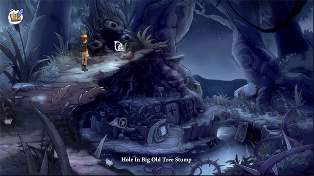 Go to top of the screen - Lizards, bottles and fifth portal - Walkthrough - The Night of the Rabbit - Game Guide and Walkthrough