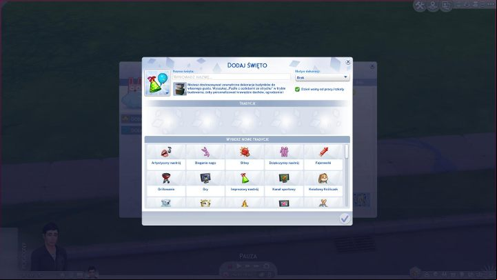 In this mode you can choose its name, determine if it is a day off and choose a decoration theme - The Sims 4 Seasons: Calendar - holidays, day schedule, events - The Sims 4: Seasons - Sims 4 Guide