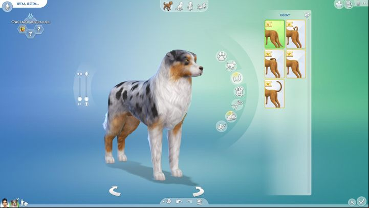 After that, you enter the tail edition menu - The Sims 4 Cats & Dogs: Pet edition and creation - breed, builds, color - Sims 4: Cats & Dogs - Sims 4 Guide