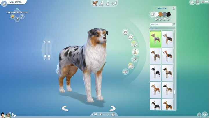 In this menu, you can customize the pets color - all sorts of spots and the overall look of the coat - The Sims 4 Cats & Dogs: Pet edition and creation - breed, builds, color - Sims 4: Cats & Dogs - Sims 4 Guide
