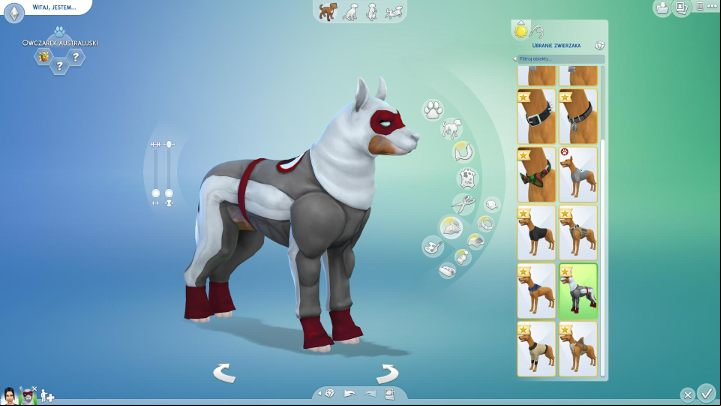 Here, you can pick clothes for your pet - The Sims 4 Cats & Dogs: Pet edition and creation - breed, builds, color - Sims 4: Cats & Dogs - Sims 4 Guide