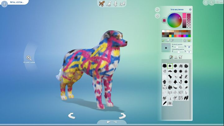 This final menu lets you paint your pet - you can create any pattern you want - The Sims 4 Cats & Dogs: Pet edition and creation - breed, builds, color - Sims 4: Cats & Dogs - Sims 4 Guide