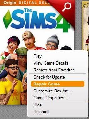 Repair Game - on the Origin platform there is an option to repair the game - The Sims 4: System requirements - Appendix - Sims 4 Guide