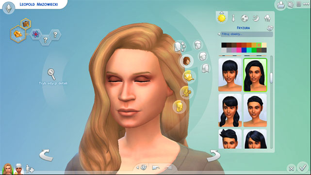 The next tab is responsible for appearance and colour of hair - The Sims 4: Appearance - body shape, face, hats, make-up - Creating a Sim - Sims 4 Guide