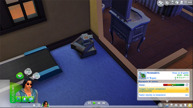 Becoming a Code Monkey (3) will provide you a gift which will help you to stay focused - a Computer Hard Drive which you can install on your desk with a computer (dont forget to turn on the aura - click on a Hard Drive and choose an adequate option) - The Sims 4: Tech Guru - promotion, working hours, earnings - Careers / jobs tracks - Sims 4 Guide