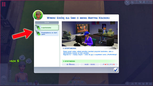During your promotion you have to choose between the E-Sport Gamer Branch (A) and the Start Up Entrepreneur Branch (B) - The Sims 4: Tech Guru - promotion, working hours, earnings - Careers / jobs tracks - Sims 4 Guide