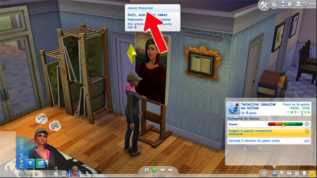 As a Watercolor Dabbler (4) you have to learn the 5th level of Painting - The Sims 4: Painter - promotion, working hours, earnings - Careers / jobs tracks - Sims 4 Guide
