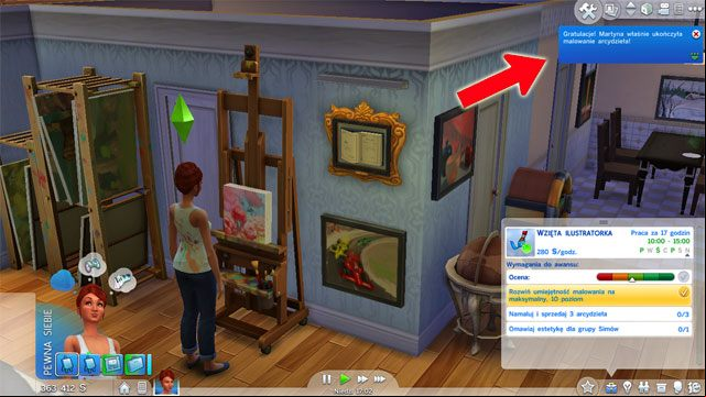 After you will become an Illustrious Illustrator (9 A) you will have your most difficult task right ahead - The Sims 4: Painter - promotion, working hours, earnings - Careers / jobs tracks - Sims 4 Guide