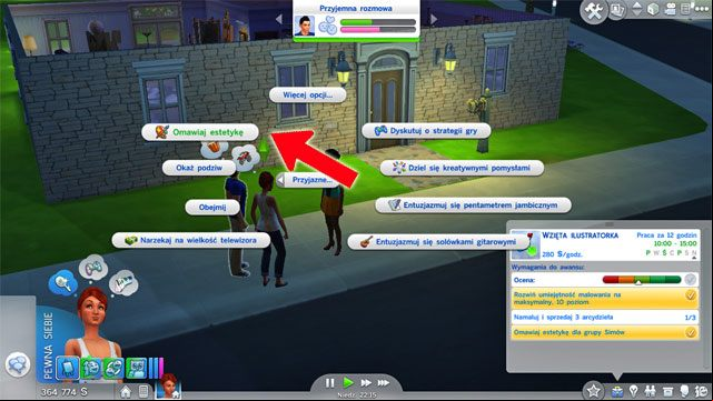 Your third task is to talk about art with a group of Sims - The Sims 4: Painter - promotion, working hours, earnings - Careers / jobs tracks - Sims 4 Guide