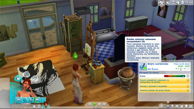 Finally you will be promoted to a Master of the Real (10 A) position and you will receive a not-so-attractive Flegel Studio Floor Lamp - The Sims 4: Painter - promotion, working hours, earnings - Careers / jobs tracks - Sims 4 Guide