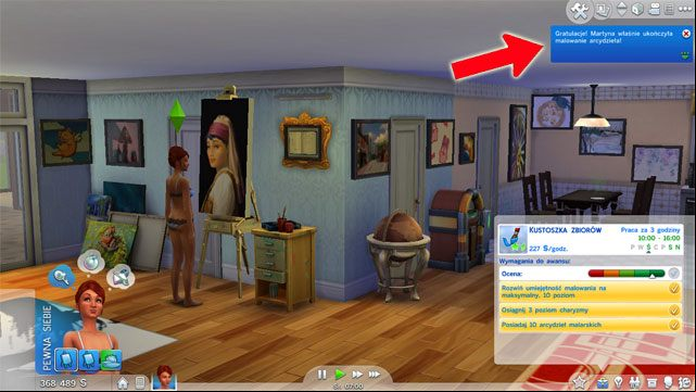 You will become a Composition Curator (9 B) and to be promoted to the last rank you have to complete three tasks - The Sims 4: Painter - promotion, working hours, earnings - Careers / jobs tracks - Sims 4 Guide