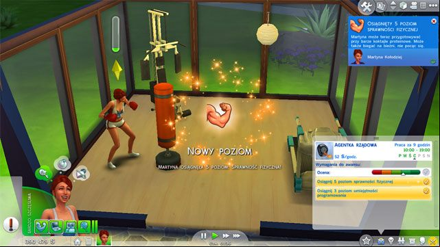 As a Government Agent (6) you need to return to physical training and to learn the 5th level of Fitness - The Sims 4: Secret Agent - promotion, working hours, earnings - Careers / jobs tracks - Sims 4 Guide