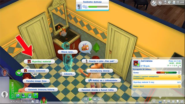 If you will choose the Comedian (B) branch you will become a Jokesmith (5 B) - The Sims 4: Entertainment - promotion, working hours, earnings - Careers / jobs tracks - Sims 4 Guide