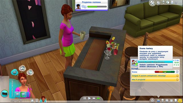 If you will choose the Mixologist (B) branch you have to that you will have a terrible income and you will have a challenging way to the top - The Sims 4: Culinary - promotion, working hours, earnings - Careers / jobs tracks - Sims 4 Guide