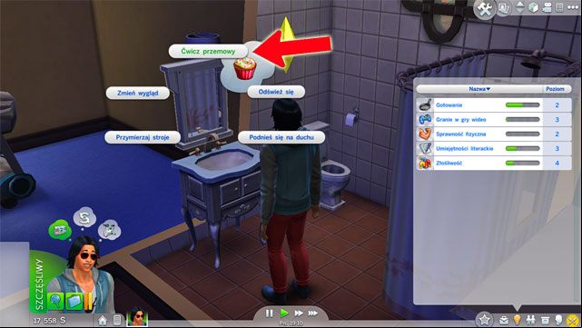 The easiest way to learn Charisma is by practicing before mirror by the Practice Speech option - The Sims 4: Charisma - tips - Skills - Sims 4 Guide