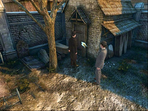 In this moment, men will notice that someone is in the gravediggers cottage - Visit Kurtz | Slaughter in Whitechapel - Slaughter in Whitechapel - The Testament of Sherlock Holmes Game Guide