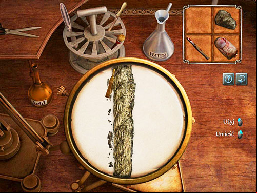 In the zoom, click on the part of rope, it will appear on a round in the middle - Check the Collected Evidences | The Murder in Diocese of Knightsbridge - The Murder in Diocese of Knightsbridge - The Testament of Sherlock Holmes Game Guide