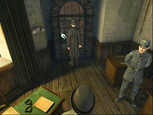 Open the door at the end of room - Meet With Hans Schielman | Escape From Westgate Prison - Escape From Westgate Prison - The Testament of Sherlock Holmes Game Guide