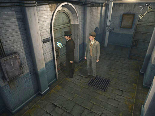 When she stops weeping, leave secretariat and go downstairs to istrative corridor - Get Hans Feather | Escape From Westgate Prison - Escape From Westgate Prison - The Testament of Sherlock Holmes Game Guide