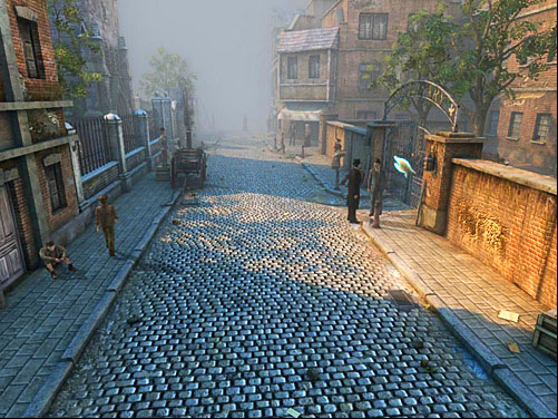 three cross streets and you will find a gate of pharmacy youre looking for, nearby the field kitchen - Information about Scalpel | Slaughter in Whitechapel - Slaughter in Whitechapel - The Testament of Sherlock Holmes Game Guide