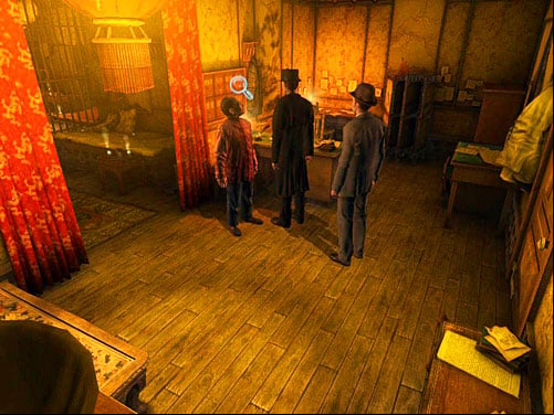 Return to the reception and look at keys hanging next to porters desk - Get to the Closed Room | Slaughter in Whitechapel - Slaughter in Whitechapel - The Testament of Sherlock Holmes Game Guide