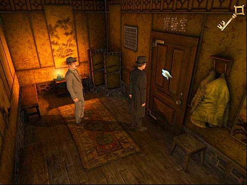 Go to the end of den and open closed door with chinese signs - Get to the Closed Room | Slaughter in Whitechapel - Slaughter in Whitechapel - The Testament of Sherlock Holmes Game Guide