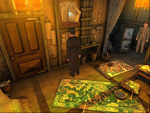 Approach door and take off a cloth from window - Neutralise the Guard | Slaughter in Whitechapel - Slaughter in Whitechapel - The Testament of Sherlock Holmes Game Guide