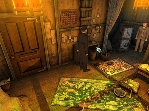 And then a stick which you find in barrel standing below a narrow shelf, on right from window - Neutralise the Guard | Slaughter in Whitechapel - Slaughter in Whitechapel - The Testament of Sherlock Holmes Game Guide