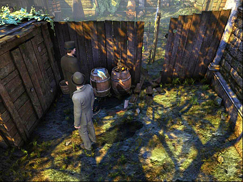 On the barrel you find The Strand pick it up - Find Stolen Laundry | Robbery in Kensington Gardens - Robbery in Kensington Gardens - The Testament of Sherlock Holmes Game Guide
