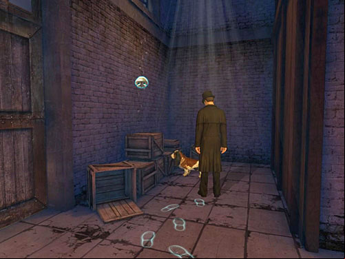 Go on the right side of gate and look carefully at a wall - Get to the Building and Leave It Using Other Way | Accident at Stinging Street - Accident at Stinging Street - The Testament of Sherlock Holmes Game Guide