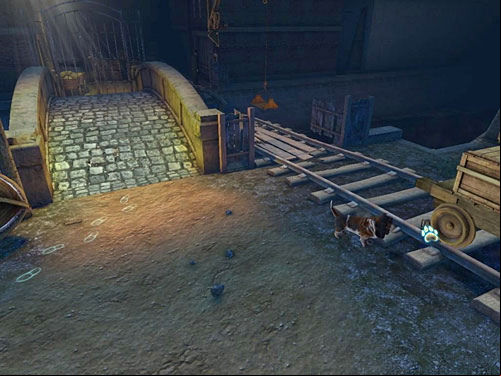 Go to the rail car full of crates - Get Behind the Gate | Accident at Stinging Street - Accident at Stinging Street - The Testament of Sherlock Holmes Game Guide