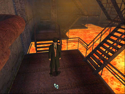 Climb down, turn left and go forward - Go to the Factory Site and Find Henry | Accident at Stinging Street - Accident at Stinging Street - The Testament of Sherlock Holmes Game Guide