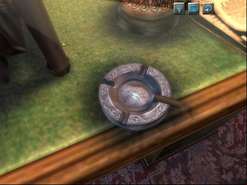So enter the Farleys office (on the left) and take ash from ashtray on the desk - Read a Note | O. Farleys Office - O. Farleys Office - The Testament of Sherlock Holmes Game Guide