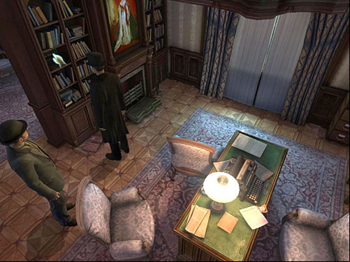Move to bookshelf and click it - Locate a Hidden age | O. Farleys Office - O. Farleys Office - The Testament of Sherlock Holmes Game Guide