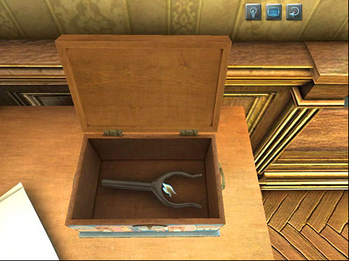 In a box you find a second rowlock - Find Stolen Rowlocks | Explosion in Becketts Residence - Explosion in Becketts Residence - The Testament of Sherlock Holmes Game Guide