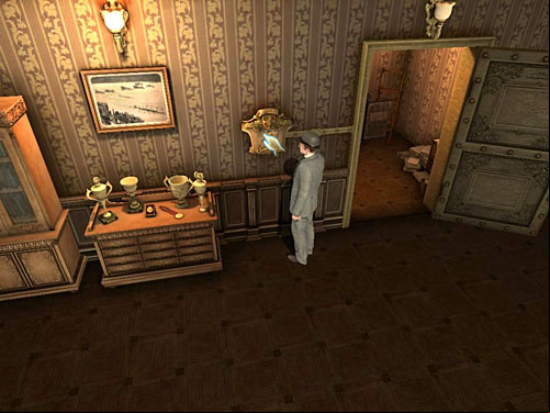Then exit the secret room to set rows at coat of arms in the default position - Open the Safe | Explosion in Becketts Residence - Explosion in Becketts Residence - The Testament of Sherlock Holmes Game Guide