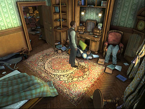 Go to the fallen mannequin and look at it - Find Clues about Holmes Location | Hideout in Whitechapel - Hideout in Whitechapel - The Testament of Sherlock Holmes Game Guide
