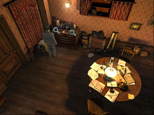 When you are left alone in the room, search it - Open a Case | Hideout in Whitechapel - Hideout in Whitechapel - The Testament of Sherlock Holmes Game Guide
