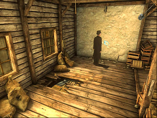 Use a spade to make a hole in a false wall - Destroy False Wall (1) | A Fire in Sawmill - A Fire in Sawmill - The Testament of Sherlock Holmes Game Guide