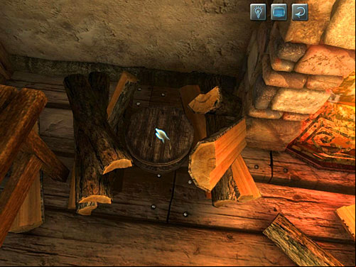 Remove logs and take a cog from under them - Find a Cog | A Fire in Sawmill - A Fire in Sawmill - The Testament of Sherlock Holmes Game Guide