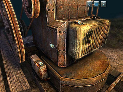 Look at a engine, which is on the right of wooden platform - Launch a Cable Car | A Grand Final in the Fun Fair - A Grand Final in the Fun Fair - The Testament of Sherlock Holmes Game Guide